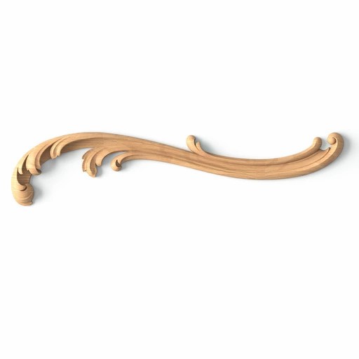 Ornamental wooden hand-carved floral onlay, Right