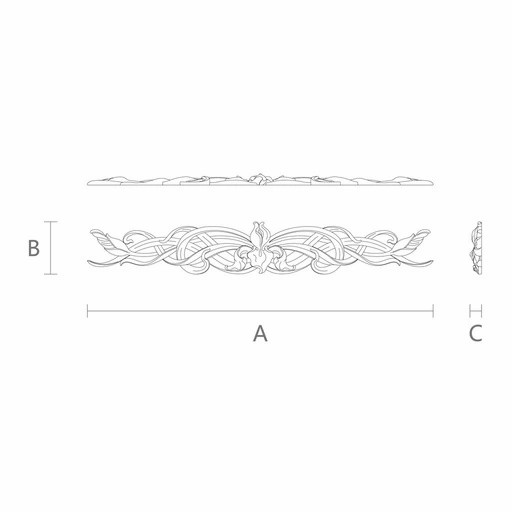 Gothic style appliques for wood with irises