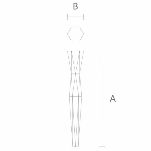 Faceted decorative table legs with slim waist (1 PC)