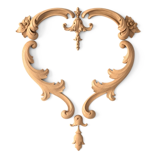 Elegant set of overlays with floral elements in Baroque style