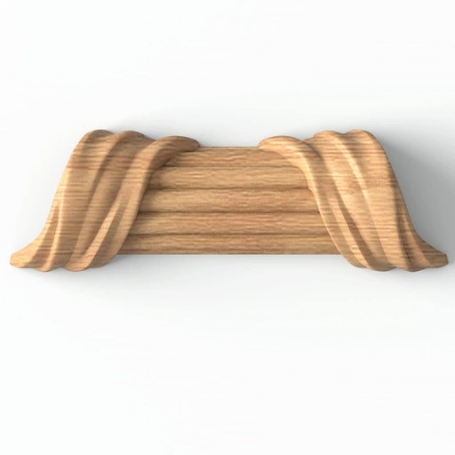Classic-style fluted decorative onlay for moulding from oak