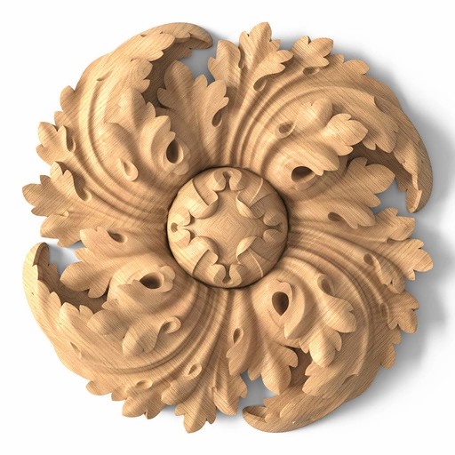PIERCED WOOD ROSETTES ACANTHUS LEAF