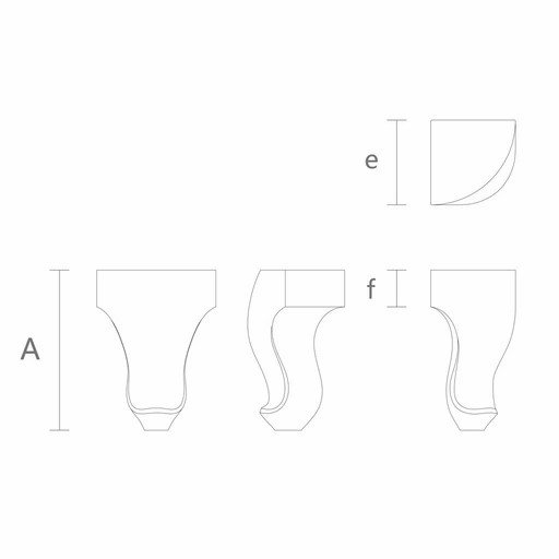 Cabriole leg Minimalist style from hardwood (1 PC)