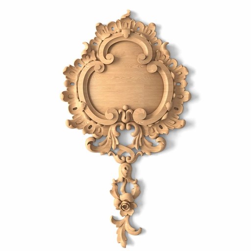 Handcrafted floral onlay with a monogram place from solid wood