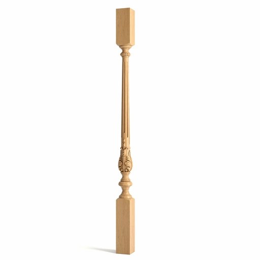 ANTIQUE STYLE WOODEN CARVED BALUSTER WITH FLUTES