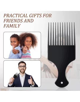 Afro hair comb hair pick comb plastic afro pick hair comb smooth hair pick comb plastic wide tooth hair pick tool for natural curly hair style, unbreakable wide plastic comb hairdressing styling.