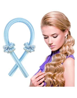 Heat Curls Silk Ribbon Hair Rollers Blue