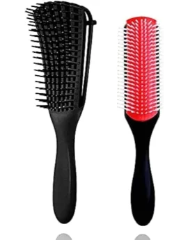 9-Row Cushion Nylon Bristle Brush and Detangling Brush Set Hair for Hairstyling, Cleaning, Plants &amp; Misting