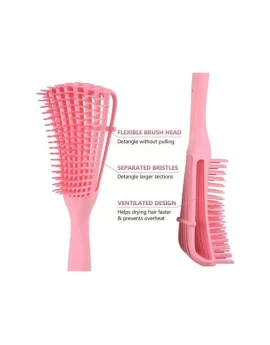 Flexible Hair Brush For Curly Hair color may vary
