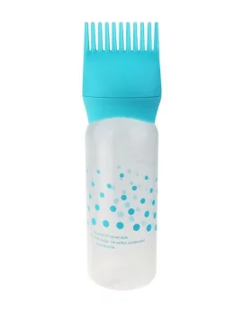 زجاجة متعددة الاستخدامات مزودة بمشط لتلوين الشعر أبيض/أزرق