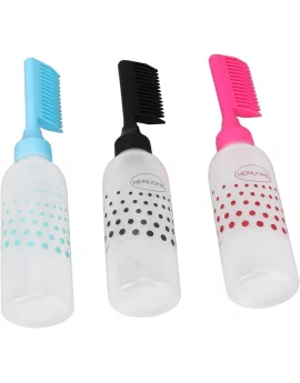 3 Pcs Comb Hair Dispenser Bottles, Super Comfortable Hair Color Shampoo Clear Plastic Bottle
