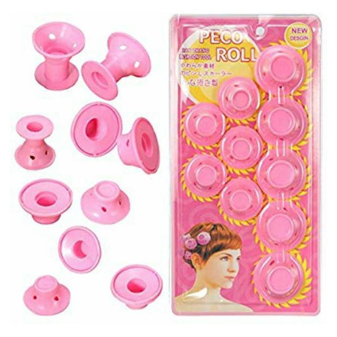 Rubber Magic Hair Care Rollers - 10 Pcs - Pink
